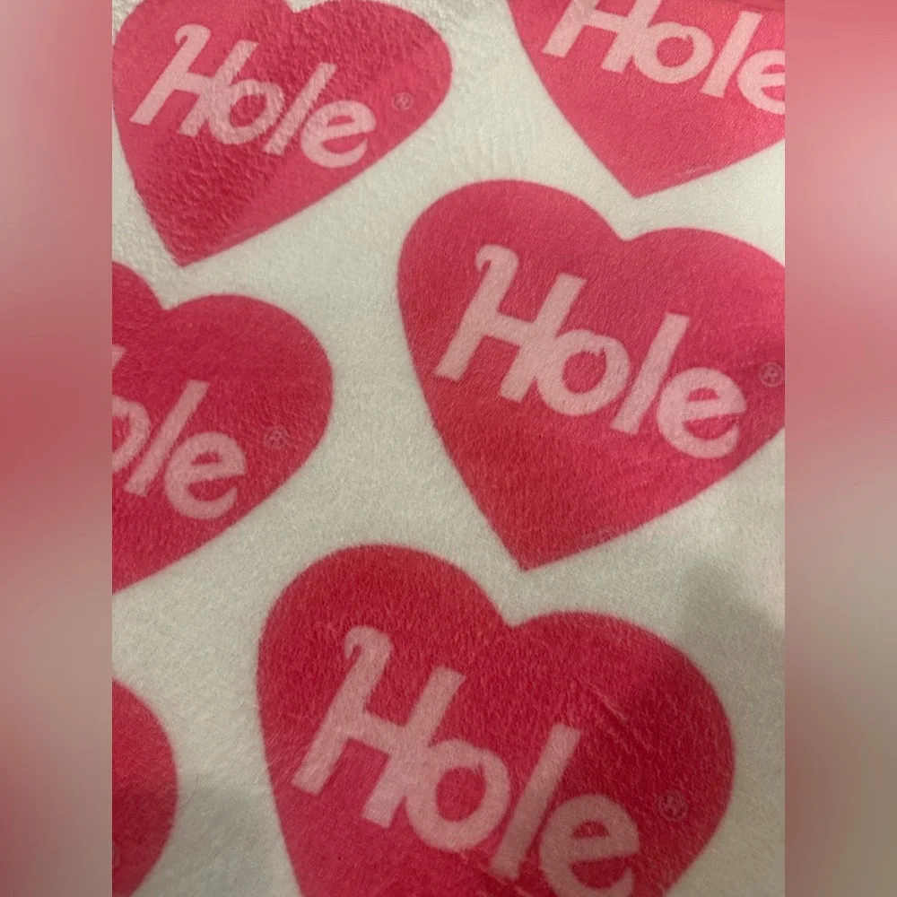 Vintage Pink Heart 'Hole' Bath Mat on White